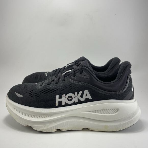 Hoka One One Bondi 9 Running Shoes Womens Size 8 B Black/White Athletic Sneakers - Picture 3 of 11